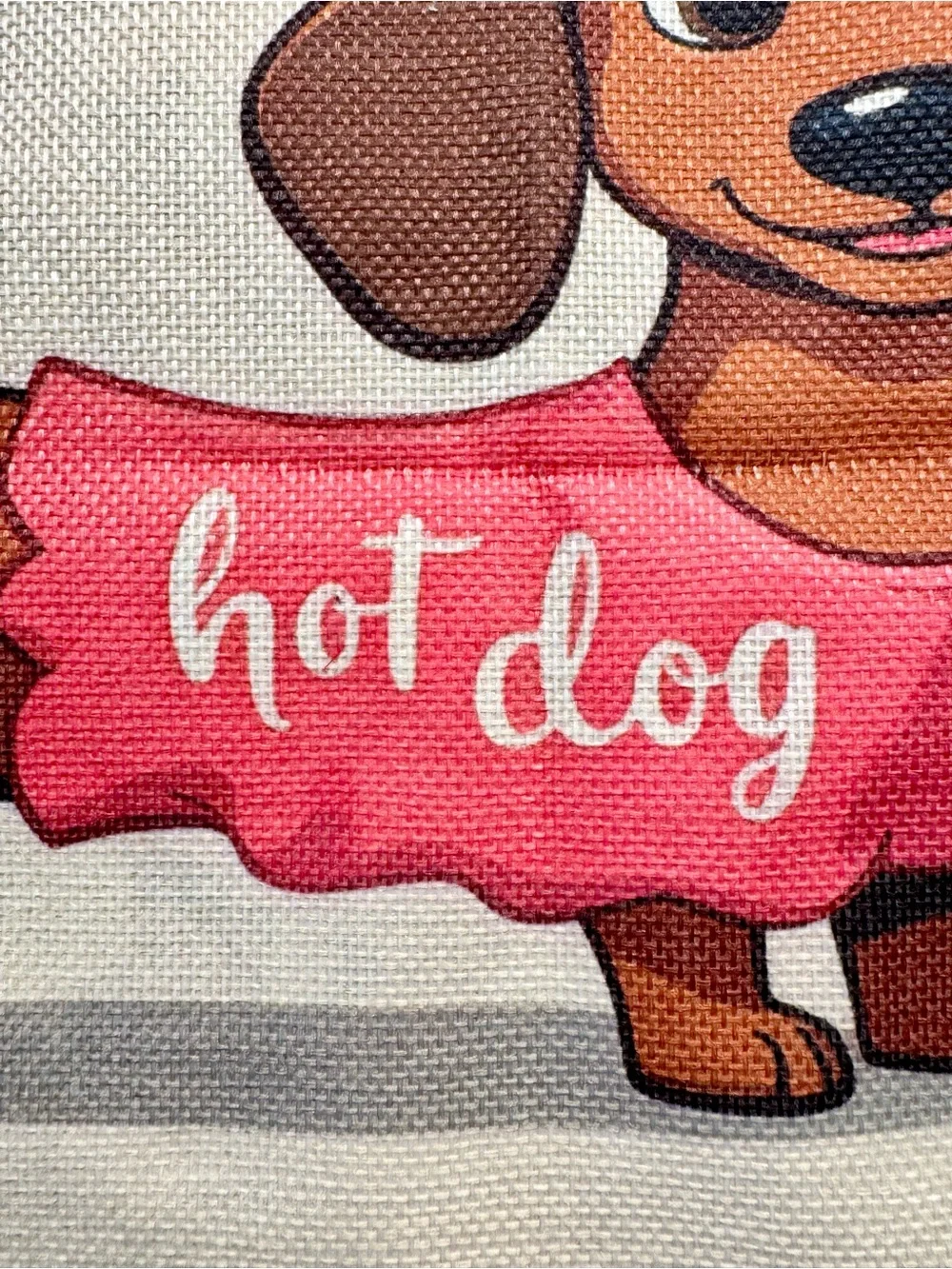 New Adorable Hot Dog Dachshund Shopping Bag Purse Tote w/ Pink Charm - 15.75”